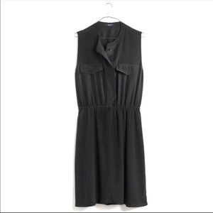 Madewell Silk Journey Shirtdress in Black